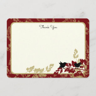 Woodland Birds and Foliage Flat Card Thank You
