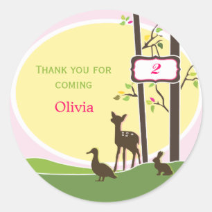 Woodland Birthday Favour Sticker