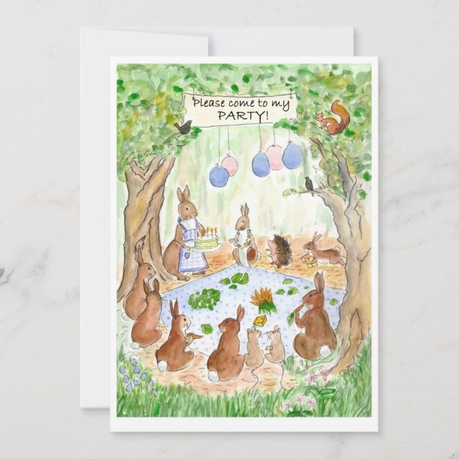 Woodland Birthday Party Invitation (Front)