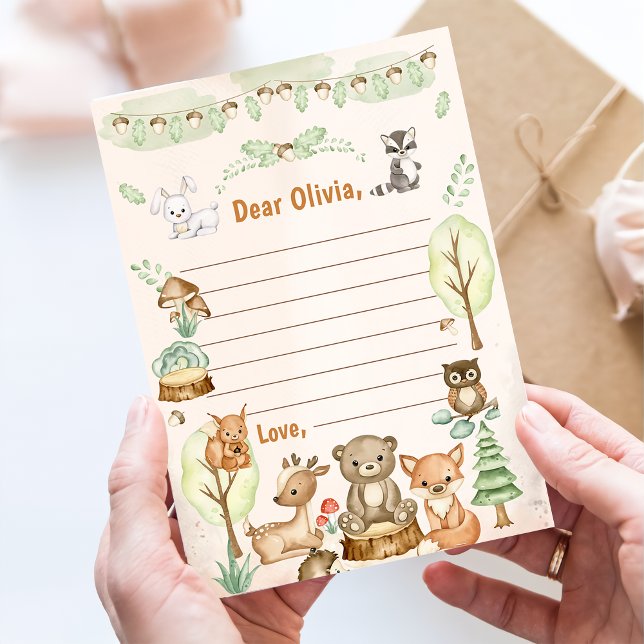 Woodland Birthday Time Capsule Note Message Card (Creator Uploaded)