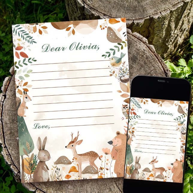 Woodland Birthday Time Capsule Note Message Card (Creator Uploaded)