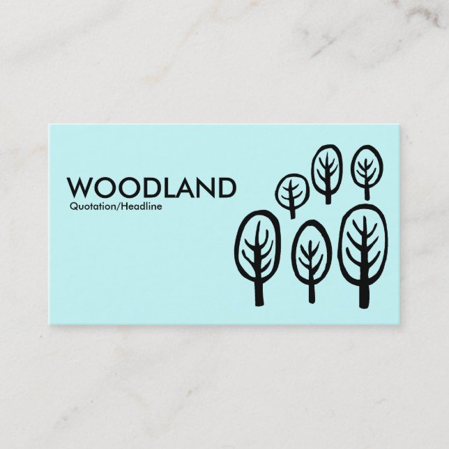 Woodland - Black on Pale Blue Business Card (Front)