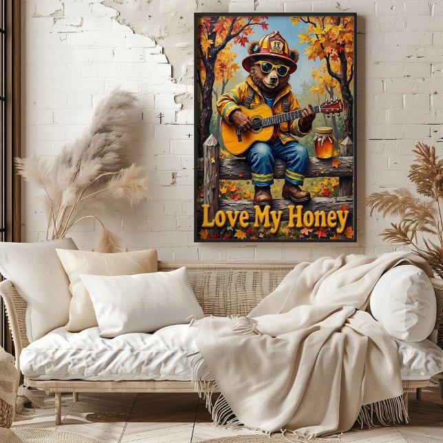 Woodland Blues: Lion's Rustic Serenade Poster (Creator Uploaded)