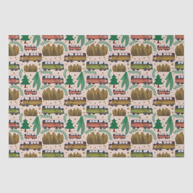 Woodland Blush Pink Camper  Tissue Paper (Front)