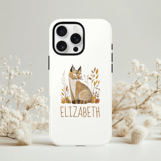 Woodland Bobcat Cute Personalised Case-Mate iPhone Case (Creator Uploaded)