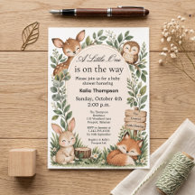 Woodland Boho Animals Baby Shower Invitation