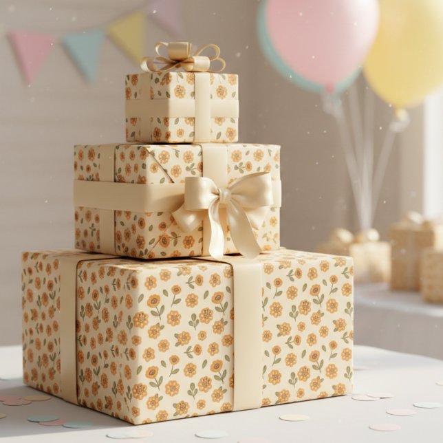 Woodland Boho Floral Wrapping Paper (Woodland boho floral wrapping paper)