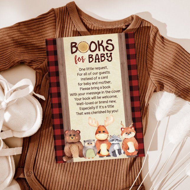 Woodland Book Request Card, Books For Baby Invitation (Creator Uploaded)