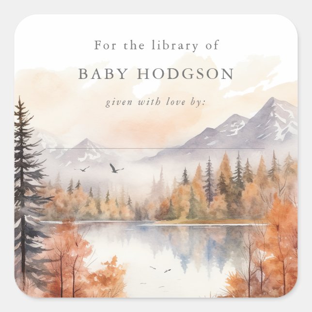 Woodland Bookplate Sticker Book Label Forest Boy (Front)