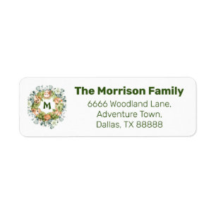 Woodland Botanical Cub Animals Return Address Return Address Label