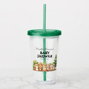 Woodland Boy Baby Shower Acrylic Tumbler