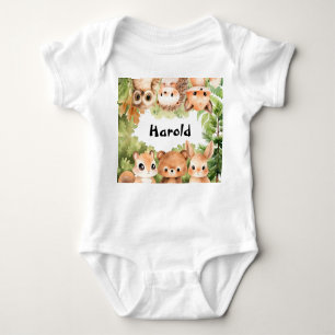 Woodland Boy Baby Shower  Baby Bodysuit