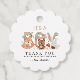 Woodland Boy Baby Shower Favour Tags