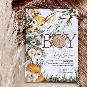 Woodland Boy Baby Shower Invitation
