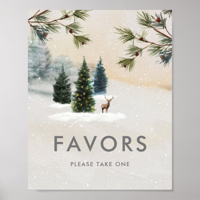 Woodland Bridal Shower Favours Poster Sign (Front)