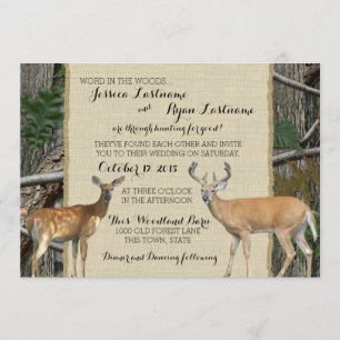 Woodland Buck and Doe Wedding Invitation