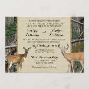 Woodland Buck and Doe Wedding Invitation
