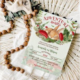 Woodland Bunny Baby Shower Invitation