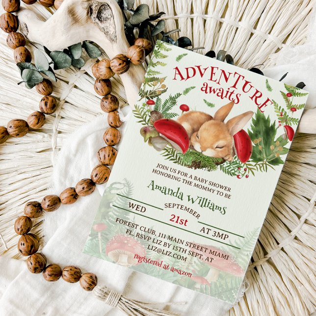 Woodland Bunny Baby Shower Invitation (Creator Uploaded)