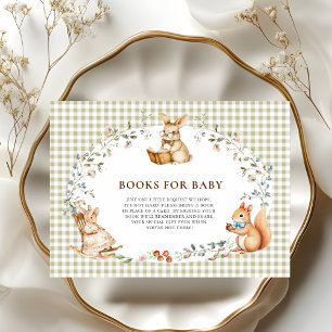 Woodland Bunny Books For Baby Shower Enclosure Card