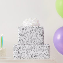 Woodland Bunny & Carrot Wrapping Paper