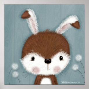 Woodland Bunny Portrait Poster