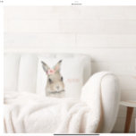 Woodland Bunny Rabbit Watercolor Personalised Name Cushion<br><div class="desc">Cute watercolor bunny rabbit personalised pillow for girls bedroom or nursery.  Matching items available. You can transfer this design to many other products. So adorable. The flowers are pink,  peach and girly.</div>