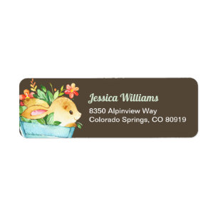 Woodland Bunny Return Address Label