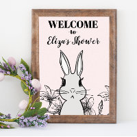 Woodland Bunny Spring Baby Shower Welcome 