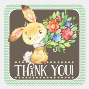 Woodland Bunny Thank You Sticker