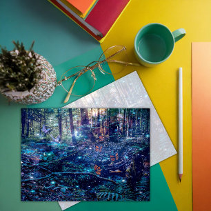 Woodland Butterflies Magical Forest Thank You Card