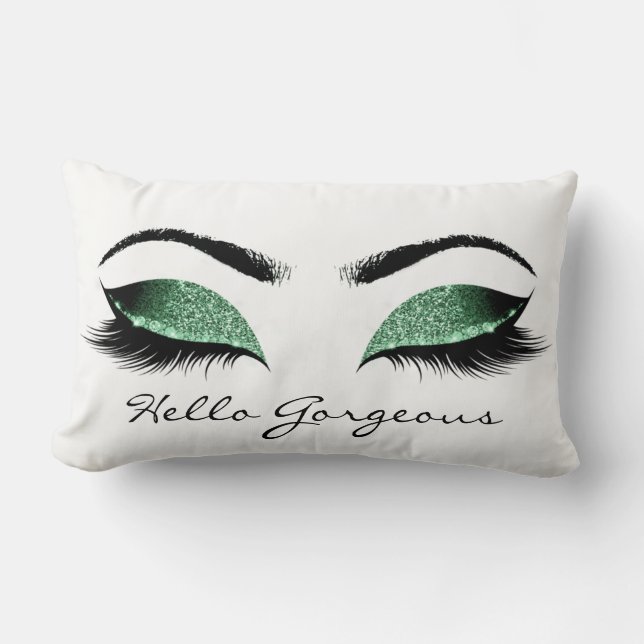 Woodland Cali White Makeup Lashes Hello Gorgeous Lumbar Cushion (Front)