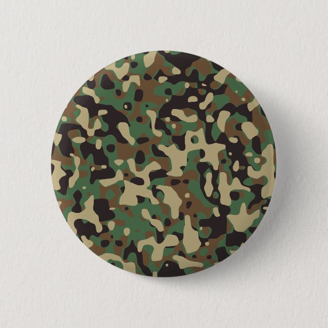 Woodland Camo 6 Cm Round Badge (Front)