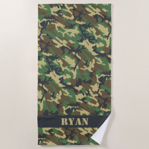 Woodland Camo Beach Towel