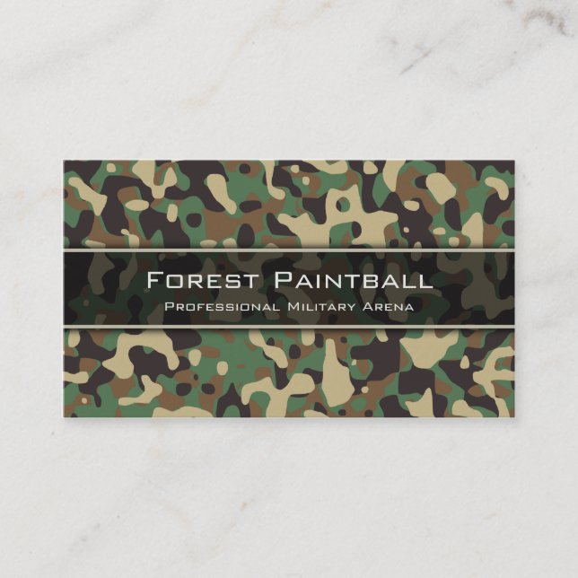 Woodland Camo, Flecktarn Camouflage Business Card (Front)