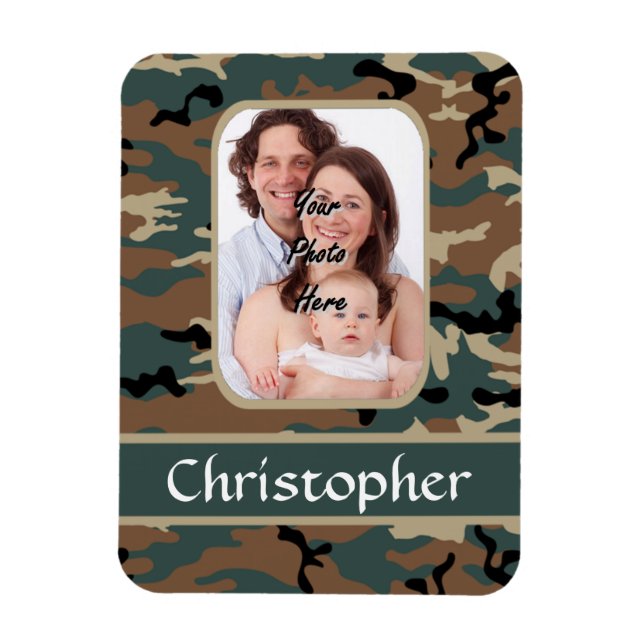 Woodland camo pattern magnet (Vertical)