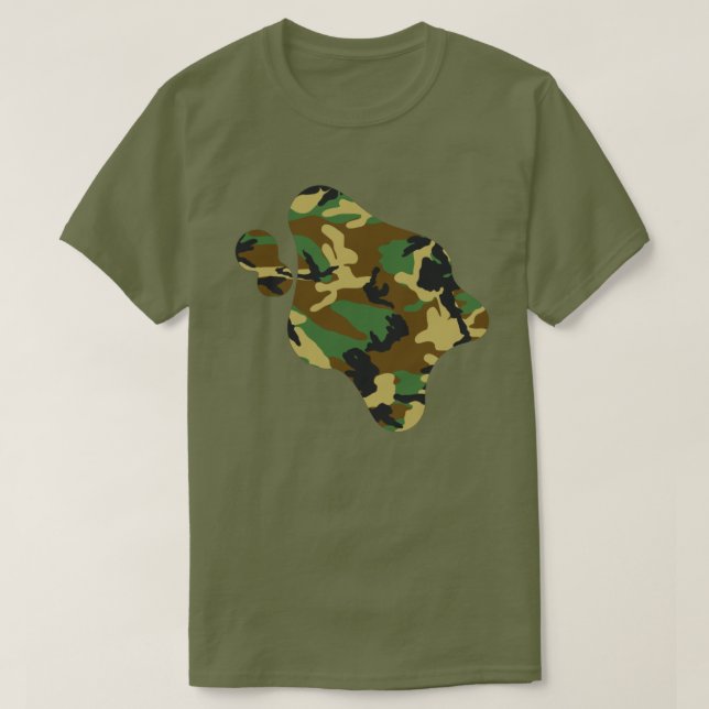 Woodland Camo Pattern Paint Splat T-Shirt (Design Front)