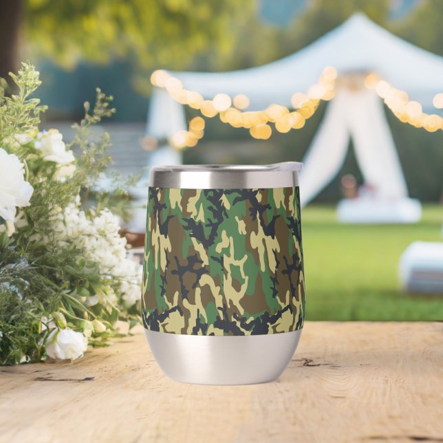 Woodland Camo Tumbler for Camping, Hunting,  (Wedding)