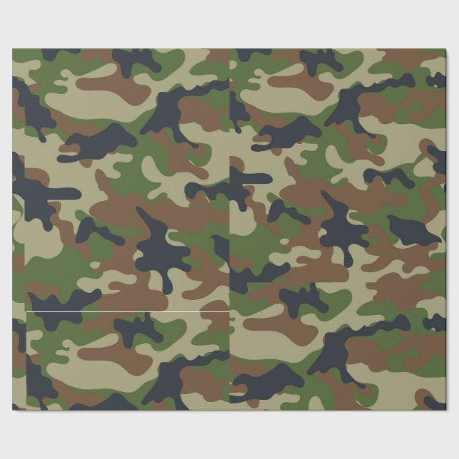 Woodland Camo Wrapping Paper (Seam)