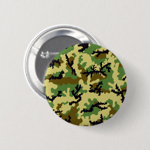 Woodland camouflage 6 cm round badge