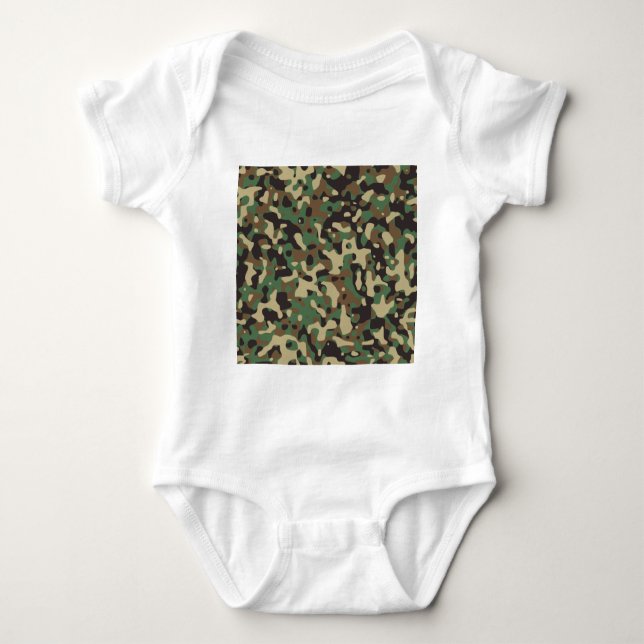 Woodland Camouflage Baby Bodysuit (Front)