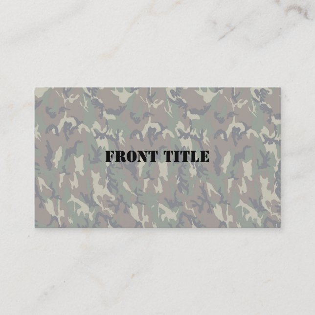 Woodland Camouflage Background Lightened Business Card (Front)