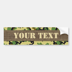 Woodland camouflage bumper sticker