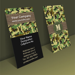 Woodland camouflage business card