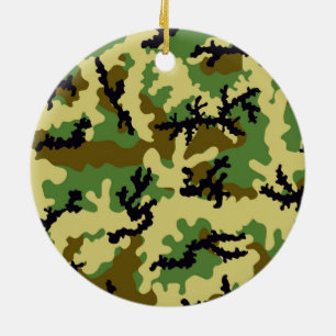 Woodland camouflage ceramic tree decoration