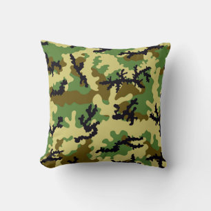Woodland camouflage cushion
