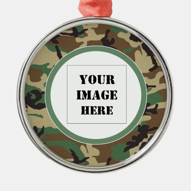 Woodland Camouflage Custom Ornament (Front)