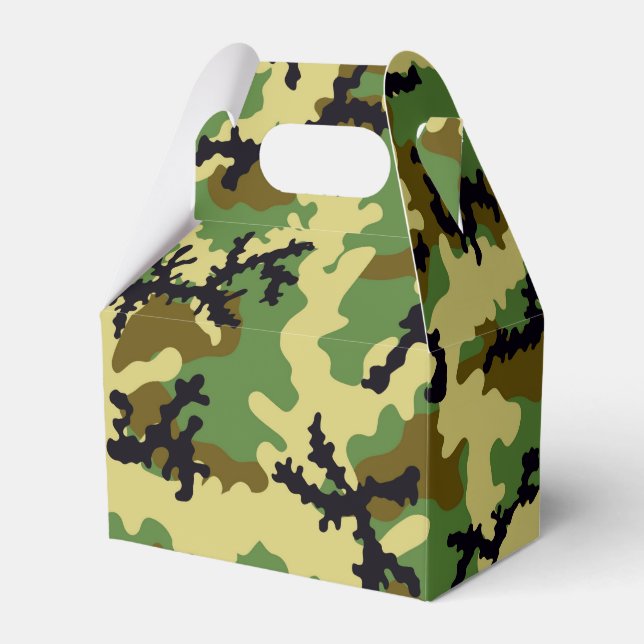 Woodland camouflage favour box (Front Side)