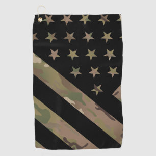 Woodland Camouflage I Flag Golf Towel