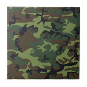 Woodland Camouflage II Ceramic Tile